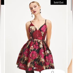 Fairest of them all floral metallic organza mini dress